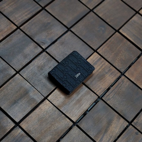 디올 자카드 카드지갑 - 블랙 오블리크 (188)
