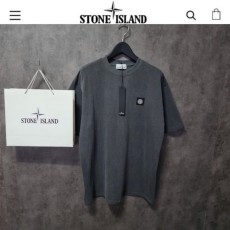 스톤아일랜드 자수패치 오버핏 워싱 반팔 티셔츠
