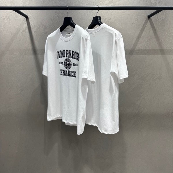 AMI PARIS 아미 프랑스 로고 풀자수 티셔츠-레플리카 사이트 쇼핑몰