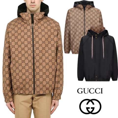 [GUCCI] 2023FW 구찌 리버서블 후드 양면 자켓 블랙/베이지 (해외배송)