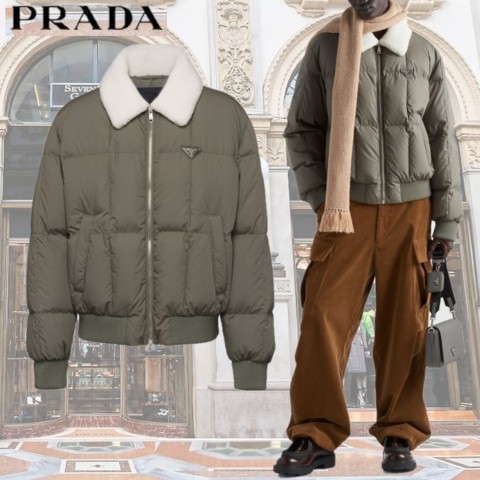 프라다 크롭 테크니컬 코튼 다운 재킷 -해외배송-