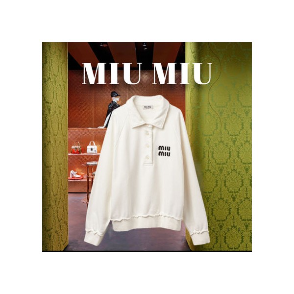 [MIU MIU] 미우미우 23FW 코튼 폴로 스웻셔츠-레플리카 사이트 쇼핑몰
