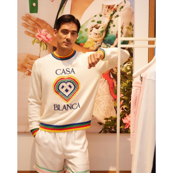 카사블랑카 레인보우 하트 버진울 스웨터-레플리카 사이트 쇼핑몰