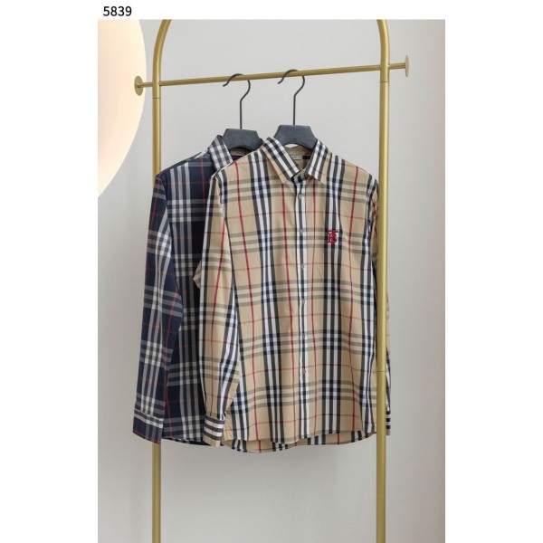 수입고급 버버리 노바 체크 자수 셔츠 2color-레플리카 사이트 쇼핑몰
