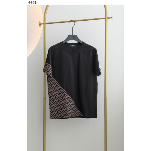펜디 FF브라운 사선 패턴 반팔 티셔츠-레플리카 사이트 쇼핑몰