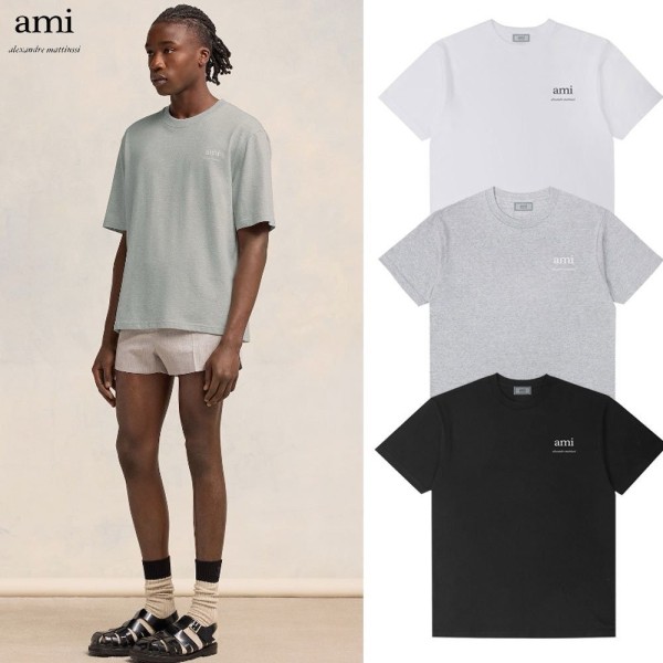 AMI 아미 시그니쳐 로고 반팔 티셔츠 - 3 Color-레플리카 사이트 쇼핑몰