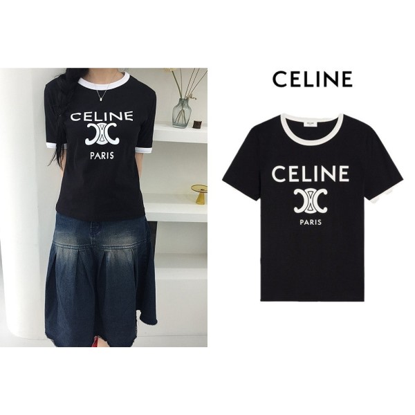 셀린느 코튼져지 로고 반팔 티셔츠 - 2 Color-레플리카 사이트 쇼핑몰