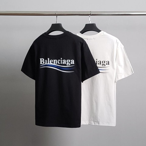 [BALENCIAGA] 블루 웨이브 코튼 반팔티 2color