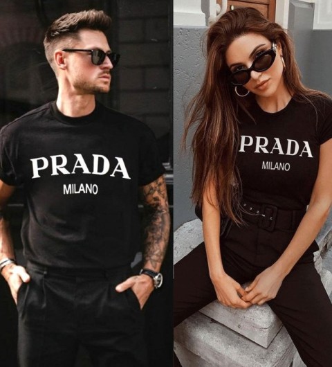 프라다 밀라노 프린팅 커플 티셔츠 (세일)